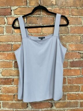 Eileen Fisher Georgette Crepe Square Neck Tank | 100% silk | Size L